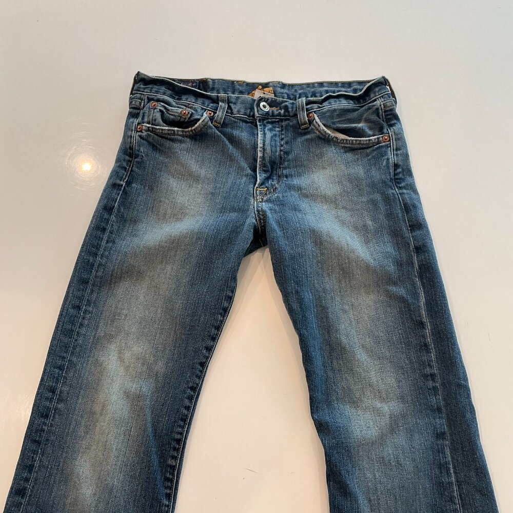 LUCKY BRAND JEANS, WOMENS 28, FLAIR CUT, DISTRESSED